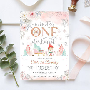 Winter ONEderland 1st Birthday Invitation