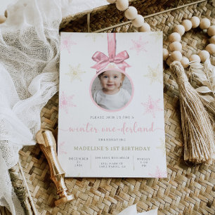 Winter Onederland 1st Birthday Invitation
