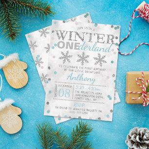 Winter ONEderland 1st Birthday Invitation