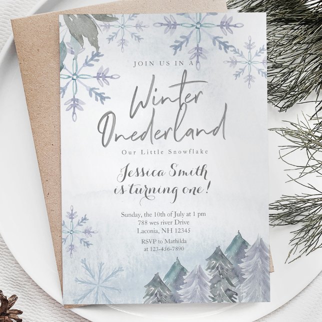 Winter Onederland 1st birthday invitation (Creator Uploaded)