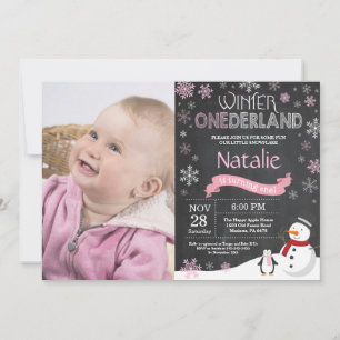 Winter Onederland 1st Birthday Invitation