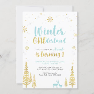 Winter Onederland 1st Birthday Invitation - Boy