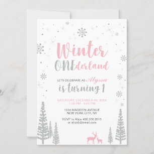 Winter Onederland 1st Birthday Invitation - Girl