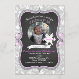 Winter ONEderland 1st Birthday Invitation Girl