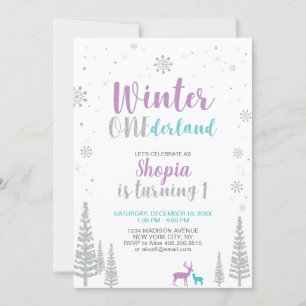 Winter Onederland 1st Birthday Invitation - Girl