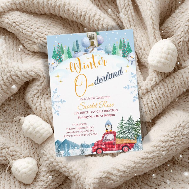 winter onederland 1st birthday invitations (Creator Uploaded)