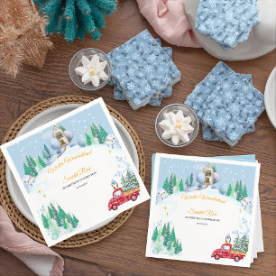winter onederland 1st birthday invitations napkin