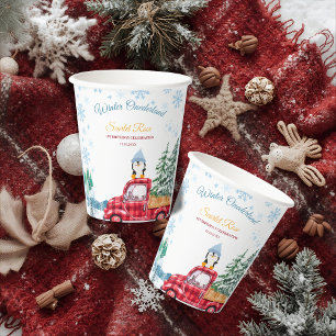 winter onederland 1st birthday invitations paper cups