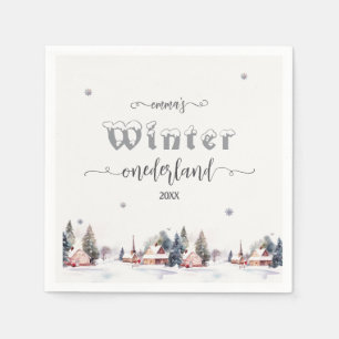 Winter onederland 1st birthday napkin