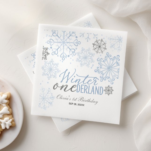 Winter Onederland 1st Birthday  Napkin (Creator Uploaded)
