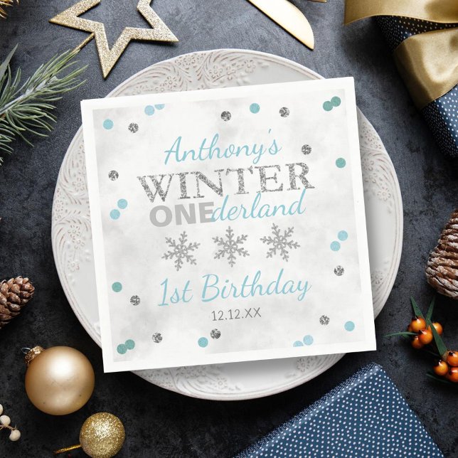 Winter ONEderland 1st Birthday Napkin (Creator Uploaded)