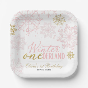 Winter Onederland 1st Birthday  Paper Plate
