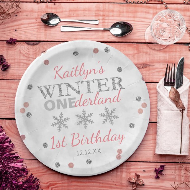 Winter ONEderland 1st Birthday Paper Plate (Creator Uploaded)