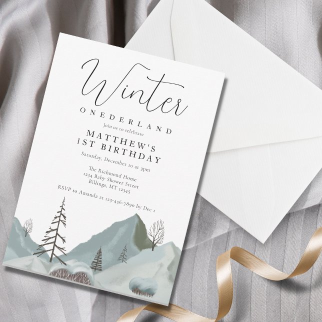 Winter Onederland 1st Birthday Party  Invitation (Creator Uploaded)