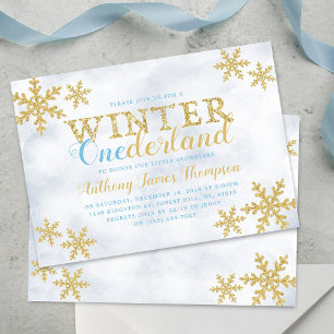 Winter ONEderland 1st Birthday Party Invitation