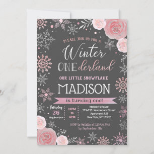 Winter ONEderland 1st Birthday Party Invitations