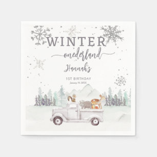Winter Onederland 1st Birthday Party Napkin