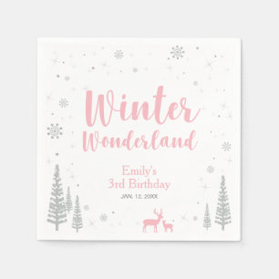 Winter Onederland 1st Birthday Party Paper Napkin