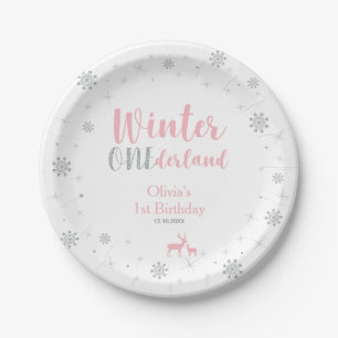 Winter Onederland 1st Birthday Party Paper Plates