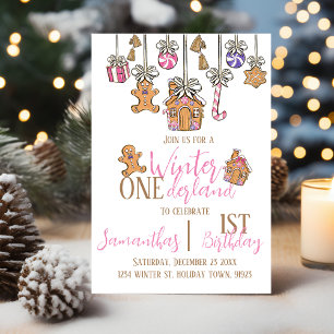 Winter onederland 1st birthday party winter  invitation
