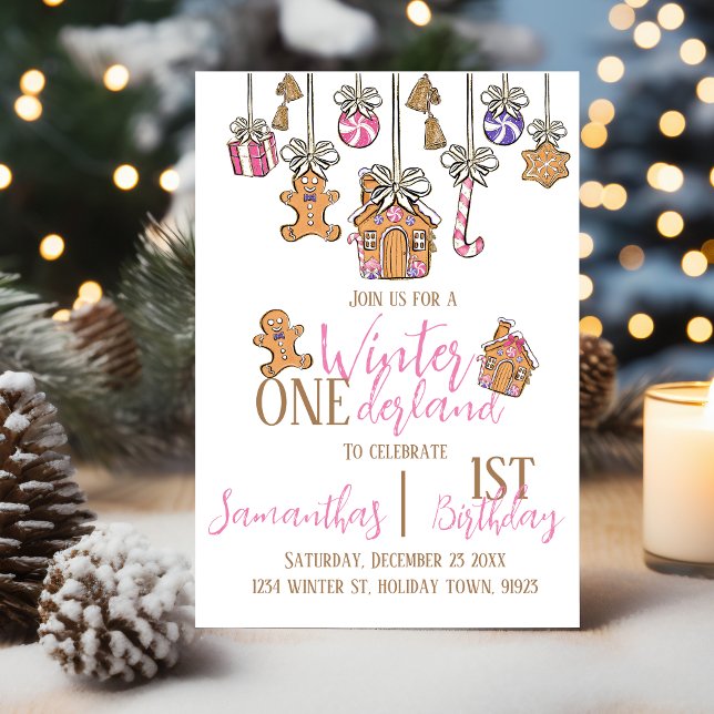Winter onederland 1st birthday party winter  invitation (Creator Uploaded)