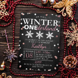 Winter ONEderland 1st Birthday Real<br><div class="desc">Celebrate in style with these sweet and very trendy real foil pressed 1st birthday invitations. This design is easy to personalise with your special event wording and your guests will be thrilled when they receive these fabulous invites.</div>