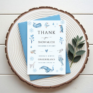 Winter Onederland 1st Birthday Thank You Card