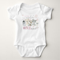Winter Onederland Arctic Animals Pink 1st Birthday