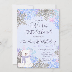 Winter Onederland Birthday Invitation