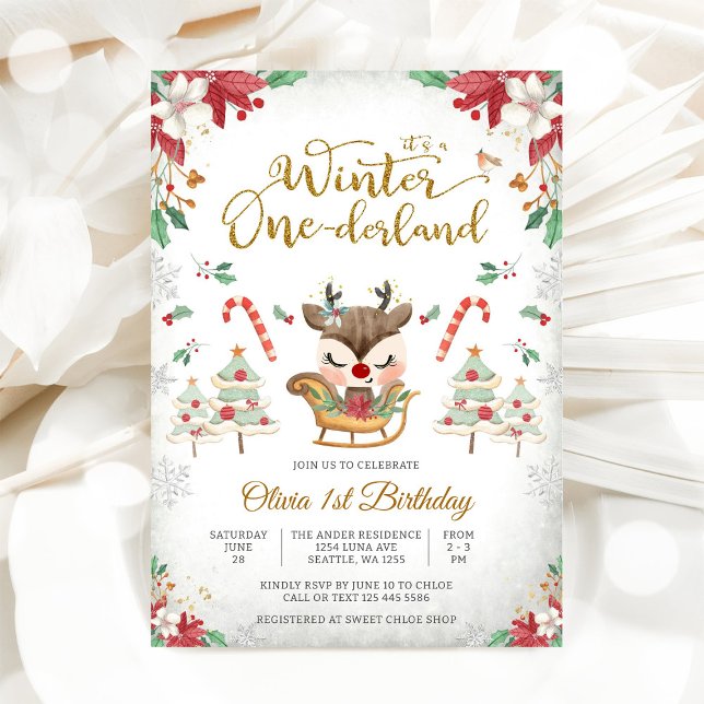 Winter ONEderland Birthday Invitation (Creator Uploaded)