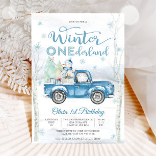 Winter ONEderland Birthday Invitation