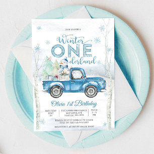 Winter ONEderland Birthday Invitation