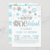 Winter ONEderland Birthday Invitation - Boy - WH