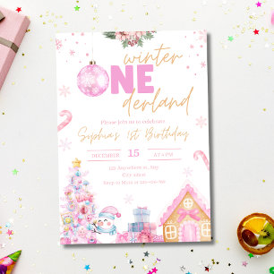 Winter Onederland Birthday Invitation, Christmas  Invitation