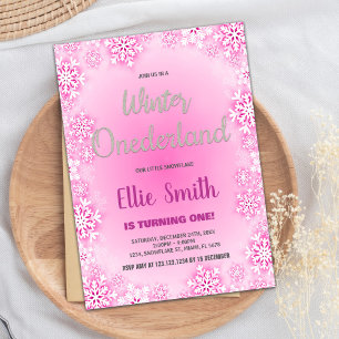 Winter ONEderland Birthday Invitations
