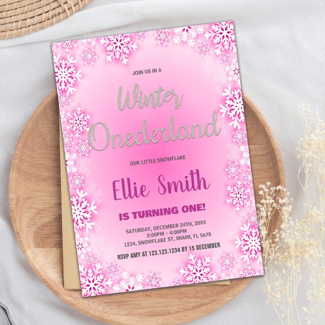 Winter ONEderland Birthday Invitations (Winter ONEderland Birthday Invitations)