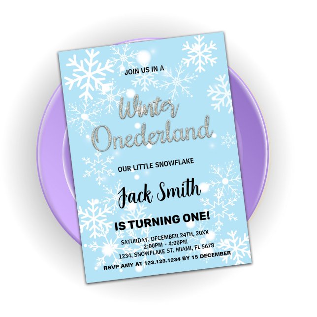 Winter Onederland Birthday Invitations snowflakes (Winter Onederland Birthday Invitations snowflakes)
