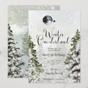 winter onederland birthday party invitation