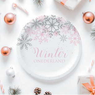Winter ONEderland birthday party plate