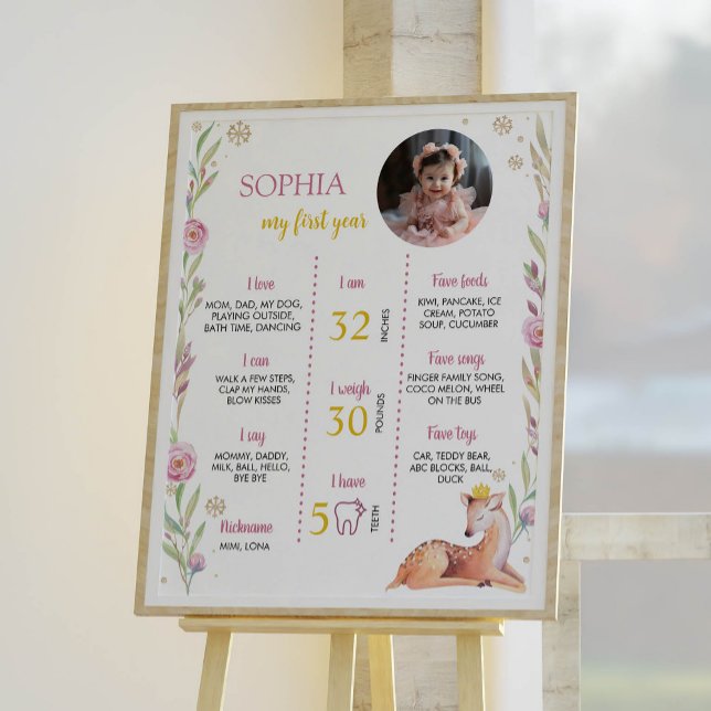 Winter Onederland Birthday Photo Milestone Poster (Creator Uploaded)