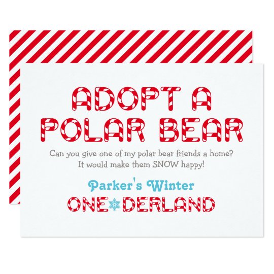 Winter ONEderland Birthday | Polar Bear Favour Card