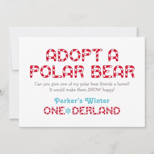 Winter ONEderland Birthday Polar Bear Favour Sign (Front)