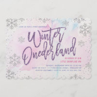 Winter ONEderland Birthday Silver Purple Pink