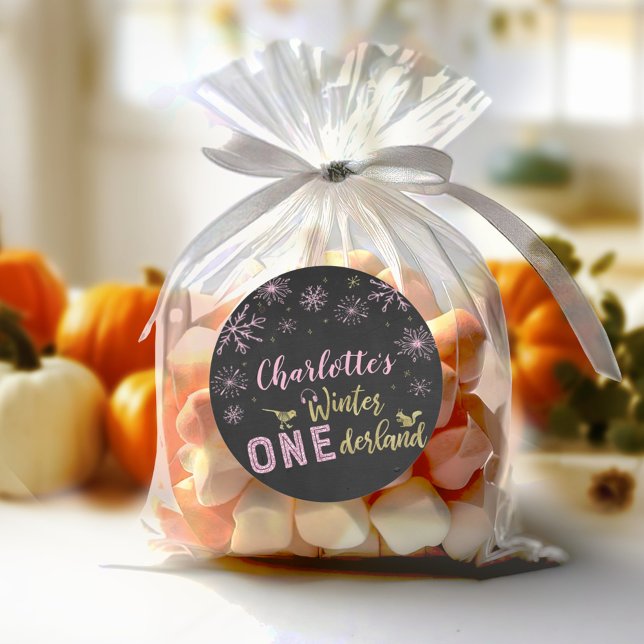 Winter Onederland Birthday Snowflakes Classic Round Sticker (Creator Uploaded)