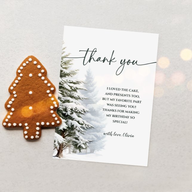 Winter Onederland Birthday Thank You Card (Creator Uploaded)