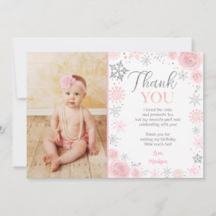 Winter ONEderland Birthday Thank you Cards