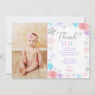 Winter ONEderland Birthday Thank you Cards