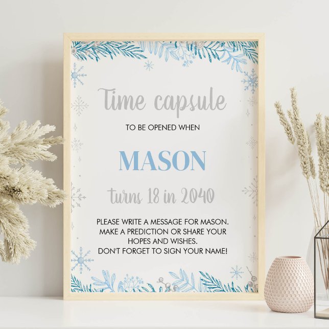 Winter Onederland Birthday Time Capsule Sign (Creator Uploaded)