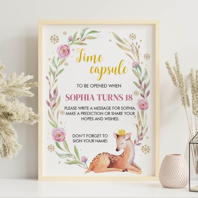 Winter Onederland Birthday Time Capsule Sign (Creator Uploaded)