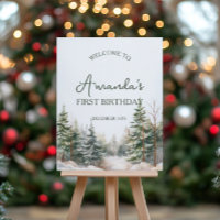 Winter Onederland Birthday Welcome Sign